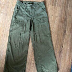 prAna Sancho Green Wide Leg Ankle Chino Pants EUC 6